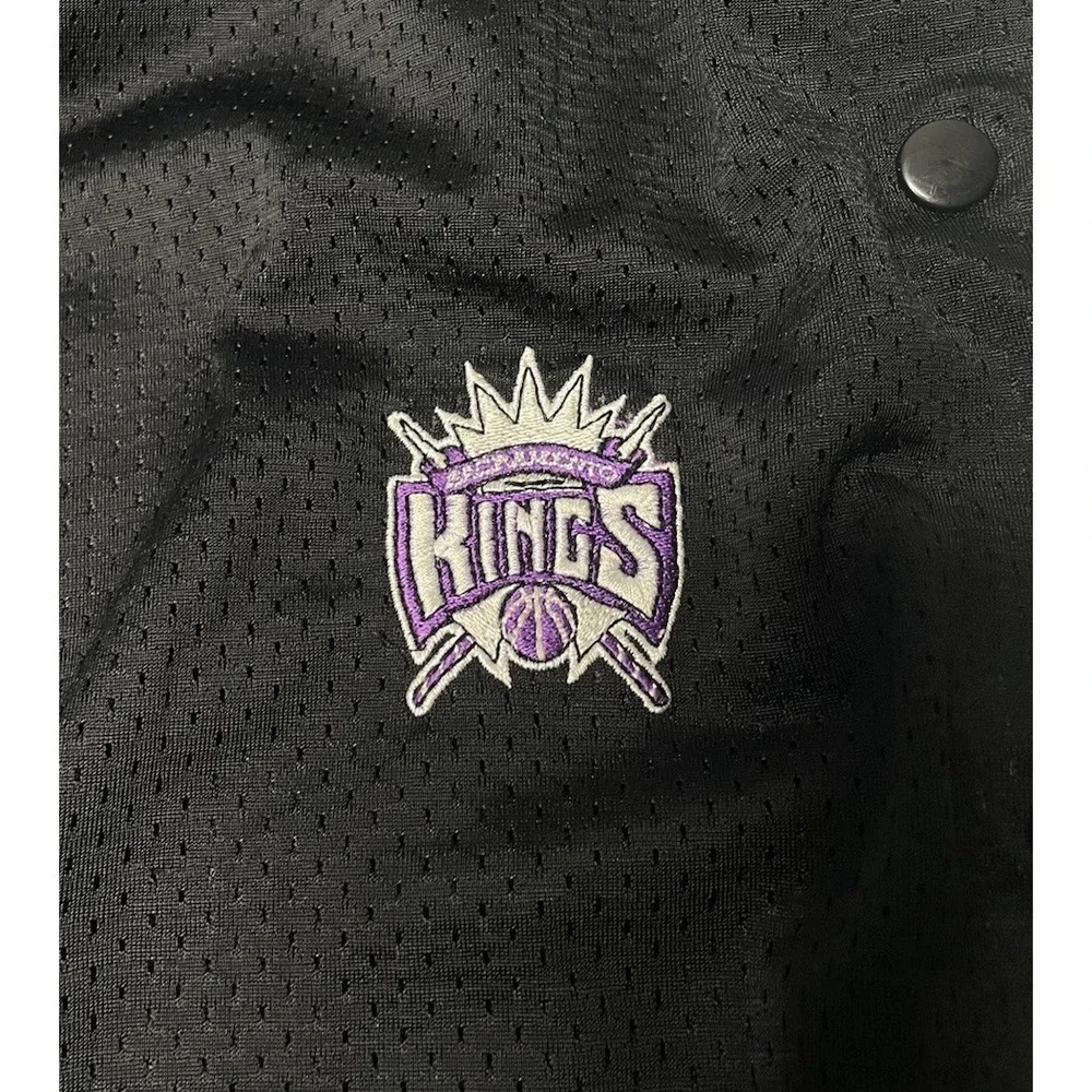 Rare VTG LOGO Athletic Sacramento Kings Tear Away Warm-Up Pants Black Mens Sz XL